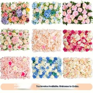 Mur d'herbe en plastique simulé bricolage mur de fond de fleur de rose verte pour les mariages vente en gros de décoration murale florale - Product Image 2