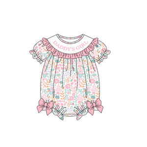 DADDY'S GIRL Mono floral con volantes para bebés y niñas, ropa a juego para niños - Product Image 3