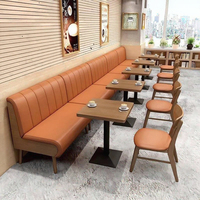 Banquette moderne double face pour restaurant Meuble canapé fast food Panneau de bois en acier inoxydable pour hôtels, salles à manger et cuisines