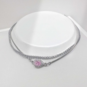 custom plata 925 sterling silver Snowflake Crystal bracelet wholesale Everyday Wear zircon womens double link <b>charm</b> bracelets - Product Image 2