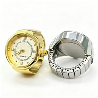 Jam Tangan Cincin Vintage Punk Y2K dengan Dial Angka Romawi, Tali Elastis Stainless Steel, Quartz, Lapisan Emas, Rose Gold, dan Perak