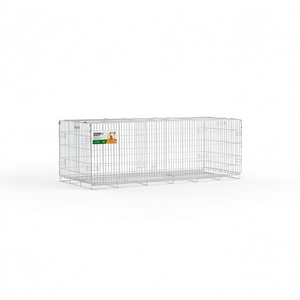 Cage à lapin en acier galvanisé argenté 650 x 55 x 55 cm pour animaux de compagnie - Product Image 1