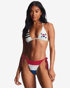 Foruixi BI59-C low moq custom bikini swimsuit manufacturers women custom fully customized korea flag swimsuit