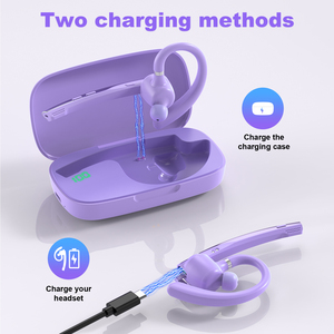 Auriculares Inalámbricos con Gancho para la Oreja para PC, con Micrófono, Color Morado, Auriculares Empresariales con Doble Micrófono y Cancelación de <span class=keywords><strong>Ruido</strong></span> - Product Image 4