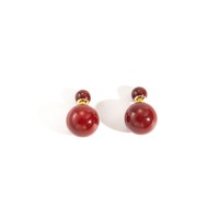 Boucles d'oreilles clous Ancora pour femme en alliage rouge, résine unique avec goutte d'huile, style géométrique rétro, touche d'élégance automnale raffinée
