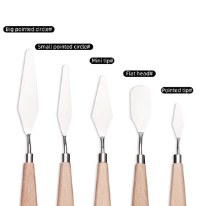 Outils en <span class=keywords><strong>argile</strong></span> Xin Bowen pour la poterie, 5 grattoirs <span class=keywords><strong>à</strong></span> <span class=keywords><strong>argile</strong></span> avec manche en bois et grattoirs métalliques pour le mélange des couleurs et la <span class=keywords><strong>peinture</strong></span> - Product Image 6