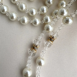 Personalizado 라조 파라 보아 엔 펄라스 클래식 시대를 초월한 아이보리 진주 크리스탈 웨딩 올가미 묵주 - Product Image 4