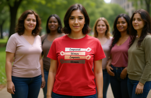 Maglietta Femminista 'Empowered Women Empower Women' a Maniche Corte, Girocollo, 100% Cotone Jersey, Vestibilità Regolare per Tutte le Stagioni - Product Image 2