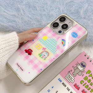 Funda de teléfono con diseño de dibujos animados para iPhone 16, 16 Pro/Pro Max, 15, 15 Pro Max, 14 Pro Max, 14 Pro, 14, 13, 13 Pro, 12, 11, con textura de <span class=keywords><strong>fibra</strong></span> de carbono. - Product Image 1