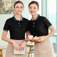 Polo uniforme pour le personnel, les employés, les serveurs, vêtements de travail, t-shirt, uniforme de travail, broderie de logo, restaurant, bar, polo