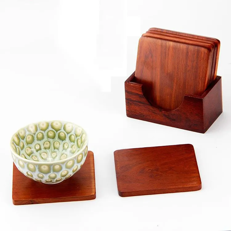 중국 제품 제조 업체 베트남 마호가니 행사 가정용 그릇 매트 절연 테이블 로즈 우드 티 코스터 나무