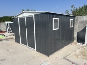 Abri <span class=keywords><strong>de</strong></span> jardin marron 12x10 pieds avec <span class=keywords><strong>porte</strong></span> coulissante et 4 fenêtres, abri <span class=keywords><strong>de</strong></span> rangement extérieur en métal à <span class=keywords><strong>toit</strong></span> en pente - Product Image 5