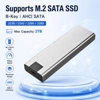 Carcasa Externa para SSD SATA M.2 sin Herramientas, USB 3.0 de 5 Gbps, Aluminio, Clave B, 2230/2242/2260/2280, 2 TB, Universal, Portátil