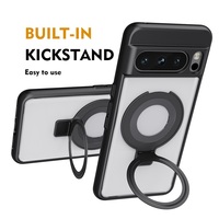 Accesorios para Teléfono, Funda Metálica Transparente 2 en 1 con Carga Inalámbrica, a Prueba de Golpes, con Parte Trasera Magnética para Google Pixel 8 Pro