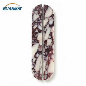 Tirador de Lujo para Puerta de Gabinete y Cajón, de Mármol Calacatta <span class=keywords><strong>Viola</strong></span>, Hecho a Mano, con Corte CNC de Precisión, para Villa - Product Image 1