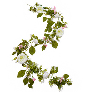Guirnalda de Rosas Artificiales con Gypsophila y Hojas para Decoraciones de Boda - Product Image 4