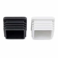 Embout de tube carré, embout de protection pour pieds de table et de chaise, embout de tube en alliage, embout intérieur, noir/blanc PE