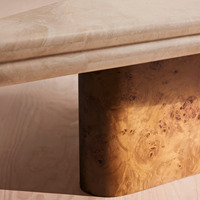 Table basse moderne en bois avec plateau en pierre de roche française, table d'appoint minimaliste noire, ensemble de tables d'appoint pour hôtel, salon, appartement, canapé