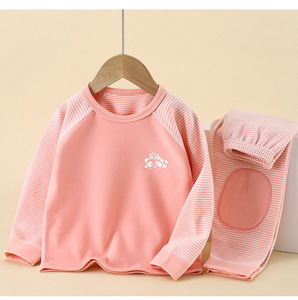 Conjunto de Pijamas Térmicos Listrados para Crianças Meninos e Meninas, Novo para Outono e Inverno, Atacado de Fábrica - Product Image 1