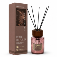 Ensemble diffuseur de parfum de luxe avec bouteille en verre ondulé, bouchon en noyer, parfum d'aromathérapie longue durée, écologique