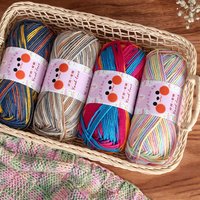 Fil Acrylique Doux Premium 100g, 6 Fils, Panaché et Dégradé, Vente en Gros, pour Tricot à la Main – Foulards, Bonnets et Manteaux