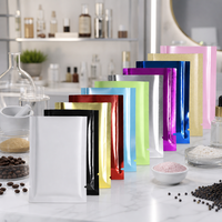 Pochette plate en aluminium multicolore, scellée sur trois côtés, thermoscellable, pour échantillons de poudre cosmétique, vente en gros