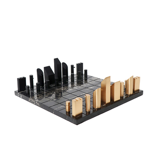 Échiquier <span class=keywords><strong>XO</strong></span> classique personnalisable avec pièces métalliques multicolores, décoration de table en or noir - Product Image 1