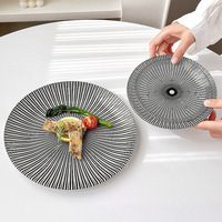 Assiettes de service japonaises en verre trempé incassable de 6 à 13 pouces pour dîner, dessert, salade, steak, mariage