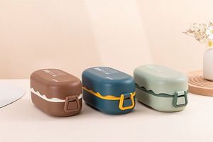 Large Capacity Dual Tier Bento <b>Box</b> Portable 3 <b>Compartment</b> <b>Lunch</b> Container for School Kids and Adults Microwaveable <b>Lunch</b> <b>Box</b> - Product Image 4
