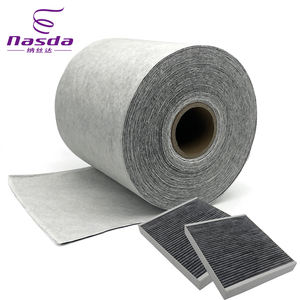 Filtration à haute efficacité 4 couches stratifiées sans colle tissu non tissé au <span class=keywords><strong>charbon</strong></span> <span class=keywords><strong>actif</strong></span> pour <span class=keywords><strong>filtre</strong></span> de climatisation automobile - Product Image 1