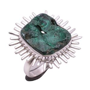 Unique Design Malachite <b>Cushion</b> Shape <b>Ring</b> for Women 925 Sterling Silver Handmade Jewelry Wholesale Suppliers - Product Image 1