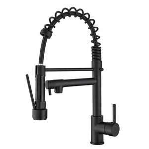 Robinet de cuisine en acier inoxydable, rotation à 360 degrés, trou unique avec pulvérisation extensible à ressort, robinets de cuisine - Product Image 2