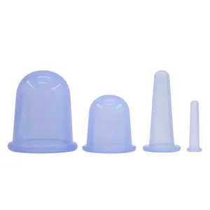 Cellulite Cups Pink 4 Pcs Anti Cellulite Cuppings Set Silicone Vacuum Suction Cup Facial Cupping Tools