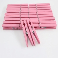 Pinces à linge classiques mini en bois roses de 1,4 pouce, 50 pièces, multifonctionnelles, pour l'artisanat en classe, les baby showers et la suspension d'œuvres d'art