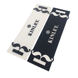 Black White Silicone <b>Bar</b> Rail Mat Vintage Carved Edge Design Non-Slip Spill Proof <b>Bar</b> <b>Runner</b> Mat for Cafes <b>Bars</b> - Product Image 4