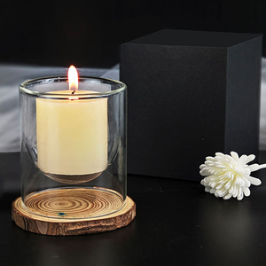 Bocaux en verre vides pour la fabrication <span class=keywords><strong>de</strong></span> bougies personnalisées, en verre borosilicate recyclé résistant à la chaleur, décoratifs, uniques, parfumées, à double paroi. - Product Image 1