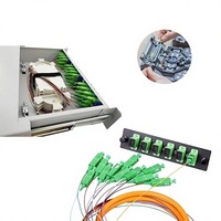 Pigtail de Fibra Óptica Monomodo SC APC de 12 Hilos G652D 0.9mm con Cubierta LSZH Codificada por Colores (12 Colores) para Caja Terminal FTTH ODN y Redes de Telecomunicaciones