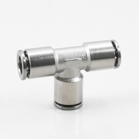 Raccord rapide pneumatique en T en métal MPE 2,5 MPa max. pour tuyaux de 4 mm, 6 mm, 8 mm, 10 mm, 12 mm, 14 mm, 16 mm – Raccords d'eau