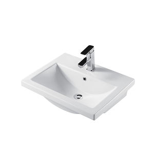 <span class=keywords><strong>Lave</strong></span>-toilette secteur salle de douche articles sanitaires ensemble d'évier de vanité carré en céramique lavabo tasse comptoir évier simple salle de bain - Product Image 4