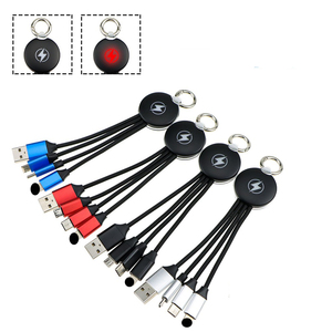 Cavo di Ricarica per Telefono 3 in 1 con Logo LED Lampeggiante Personalizzato per Promozioni - Product Image 1