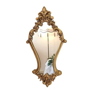 Vintage Carved Beauty <b>Mirror</b> Antique Light Luxury Wall Hanging European Style <b>Mirror</b> <b>Makeup</b> <b>Mirror</b> Combination Wall Decoration - Product Image 5