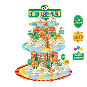 Exhibidor <span class=keywords><strong>de</strong></span> Cupcakes <span class=keywords><strong>de</strong></span> Tres Niveles con Diseño <span class=keywords><strong>de</strong></span> Dibujos Animados y 12 Adornos para Cupcakes, Suministros para Fiestas <span class=keywords><strong>de</strong></span> Cumpleaños Infantiles - Product Image 2