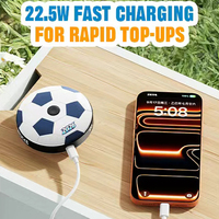Batterie externe en cuir au design football 5000 mAh à charge rapide avec fonction anti-stress et port Type-C