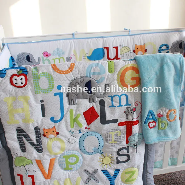 CHINA Babybett Bettwäsche-Sets ------ Kinder bett Bettlaken Set-Alphabet Stickerei Kinder bett Bettwäsche-Set
