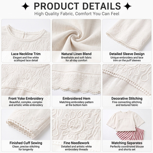 Blusa de Manga Corta Bordada con Logotipo Personalizado para Mujer, Top Informal de Algodón para Verano, Fabricante Mayorista OEM ODM - Product Image 3