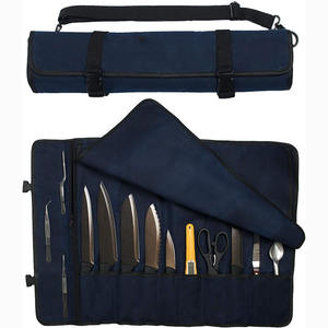 Free sample Custom Portable Heavy Duty Kitchen Knives Carrier Holder 16 oz Waxed Canvas Chef Knife <b>Roll</b> <b>Bag</b> - Product Image 1