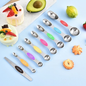 Ensemble de 8 cuillères à mesurer magnétiques en acier inoxydable avec niveleur, tasses et cuillères à mesurer empilables pour la cuisine et la pâtisserie - Product Image 5