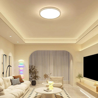 Plafonnier LED en profilé aluminium, dimmable, rond, ultra fin, grand luminaire moderne d'intérieur, télécommande/interrupteur pour chambre à coucher, salon