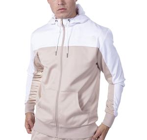 เสื้อกันหนาวแบบสวมหัวมีฮู้ดผ้าคอตตอนผ้าฟลีซปักโลโก้มีซิปสีตัดกันสำหรับทุกเพศขนาด - Product Image 1