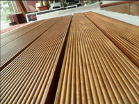 Plancher de terrasse extérieur en bois massif Merbau antidérapant, épaisseur 18 mm, résistant aux intempéries, bois dur traditionnel York YKS-DECKING